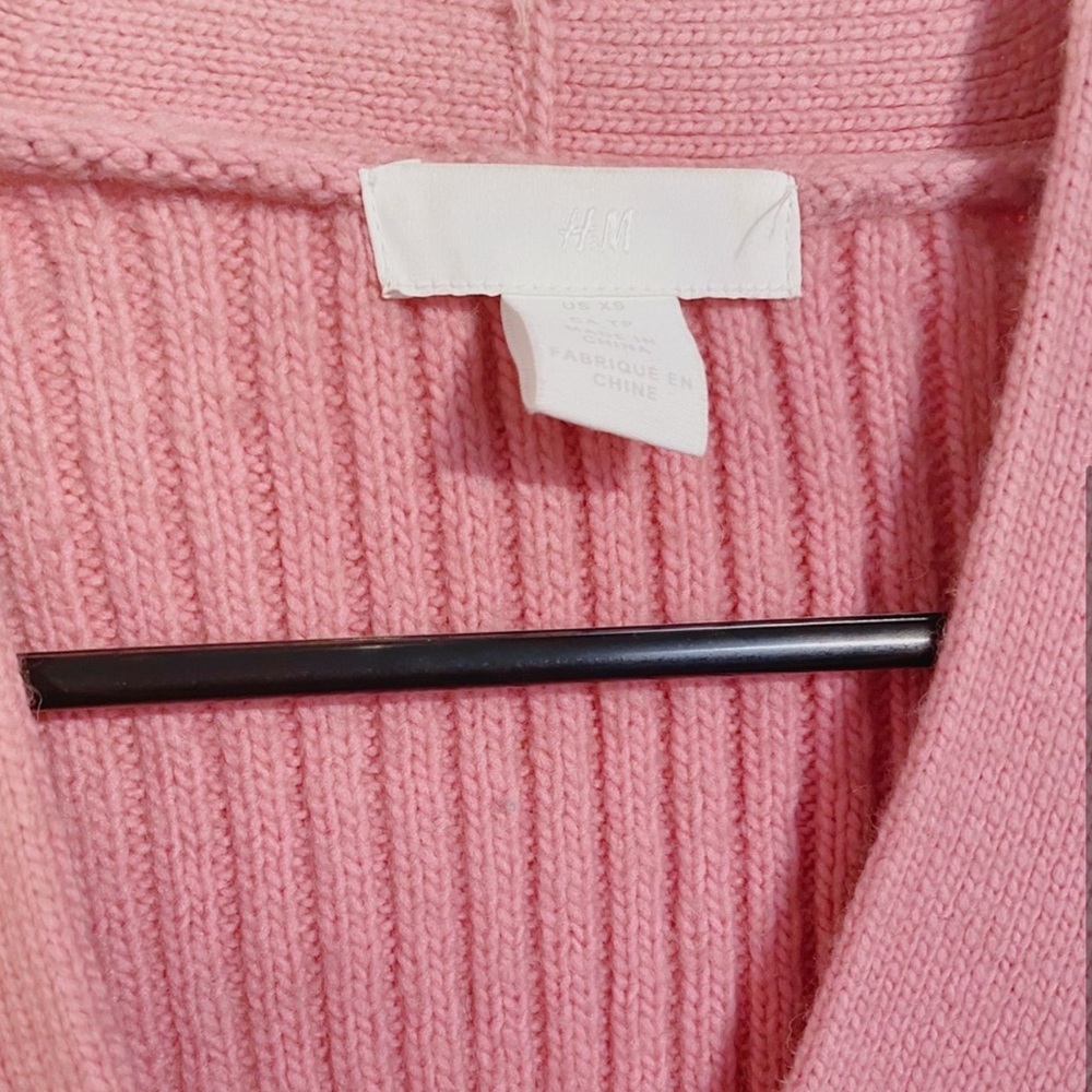 Pink Ribbed Button-Up Cardigan Sweater - Picture 3 of 3